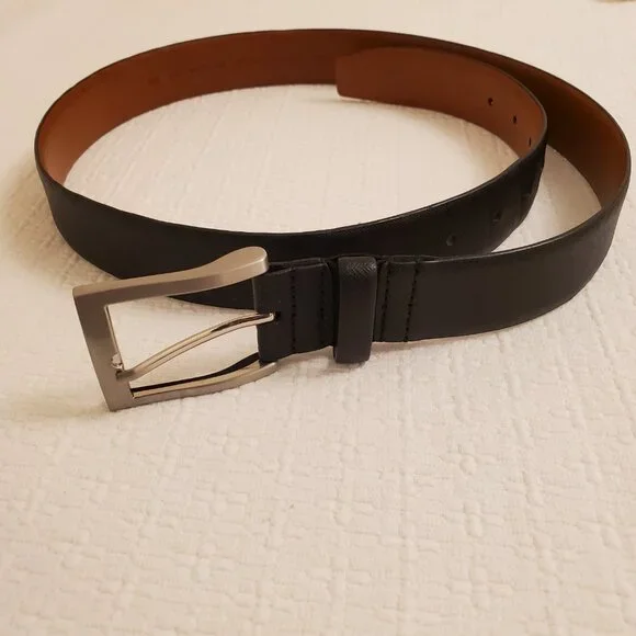 Van Heusen Mens Black Textured Synthetic Casual Dress Belt - 43” - Picture 3 of 11